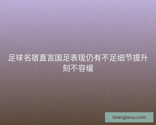 足球名宿直言国足表现仍有不足细节提升刻不容缓